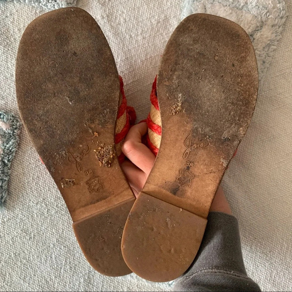 Joie Leather Raffia Pom Sandal Revolve 38 - Picture 5 of 5